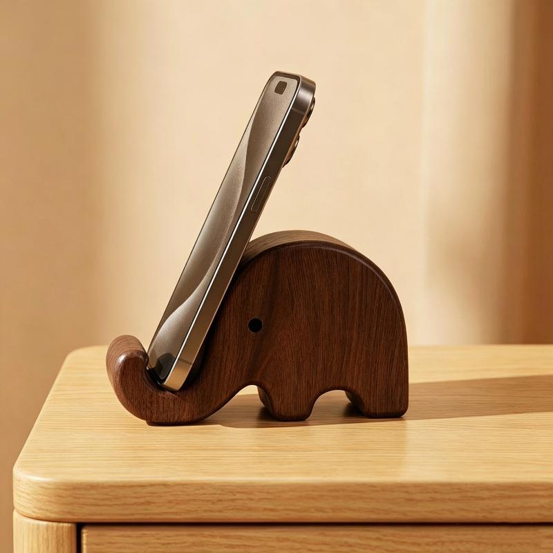 Event Support - Penyangga Ponsel Kayu Solid Walnut Hitam