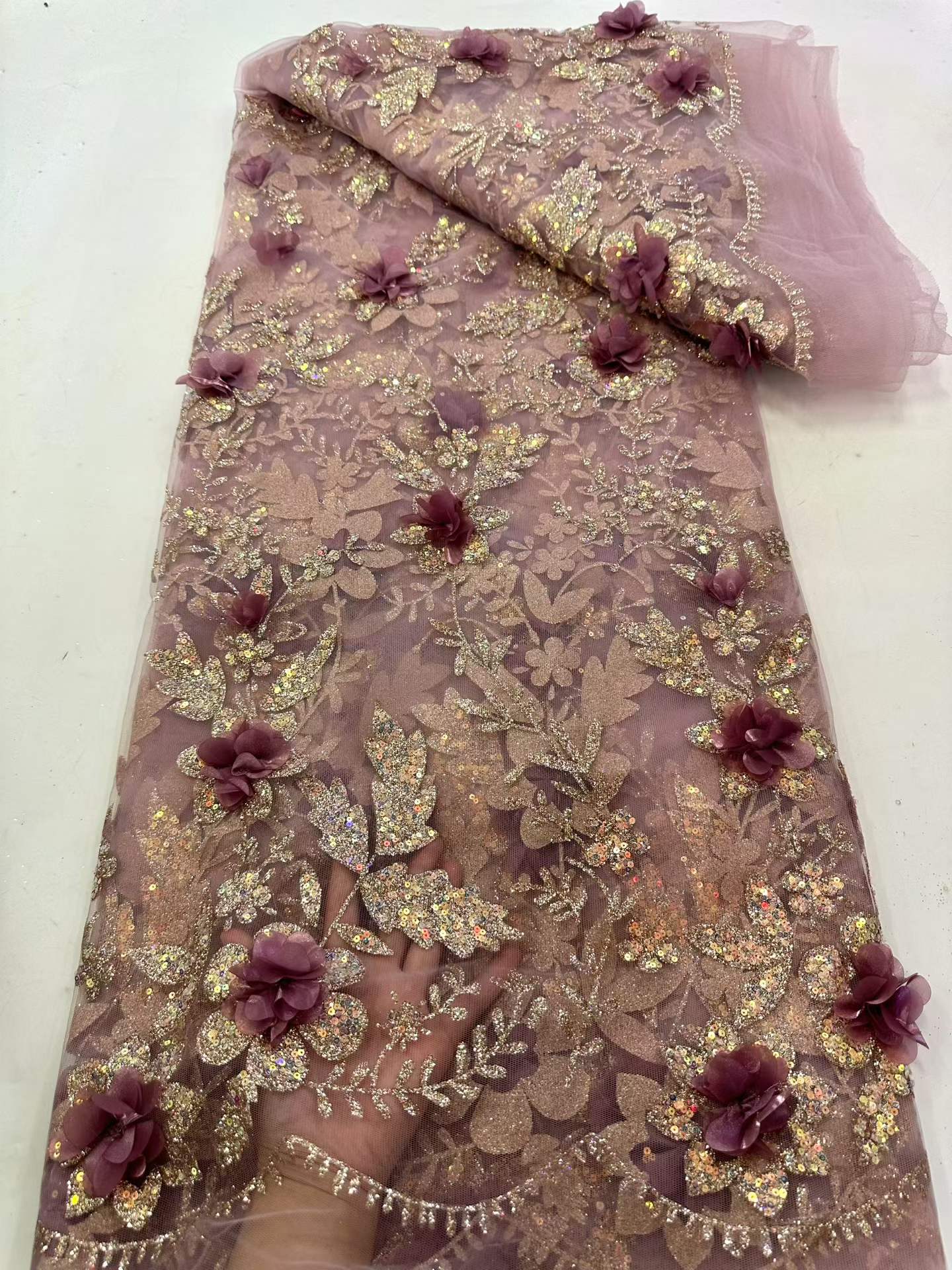 Glitter Tablecloth - Kain Brokat Afrika Bordir Payet Kain