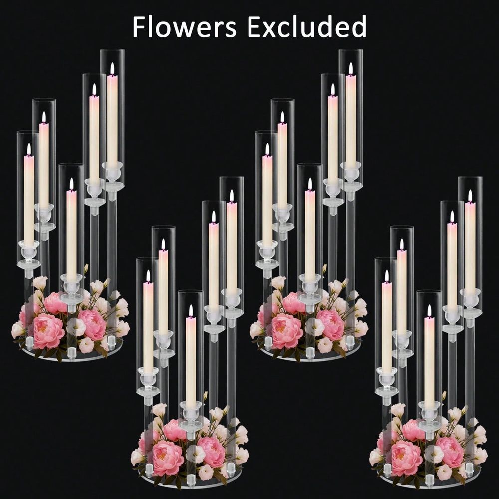 Centerpiece Stick - Lampu Lilin Akrilik 5 Lengan untuk