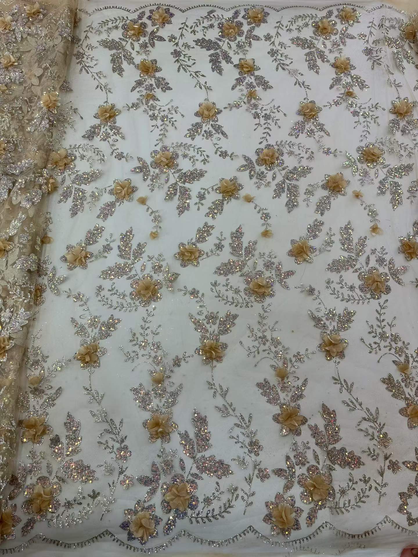 Kain Brokat Afrika Bordir Paye - Glitter Tablecloth ulasan dan harga