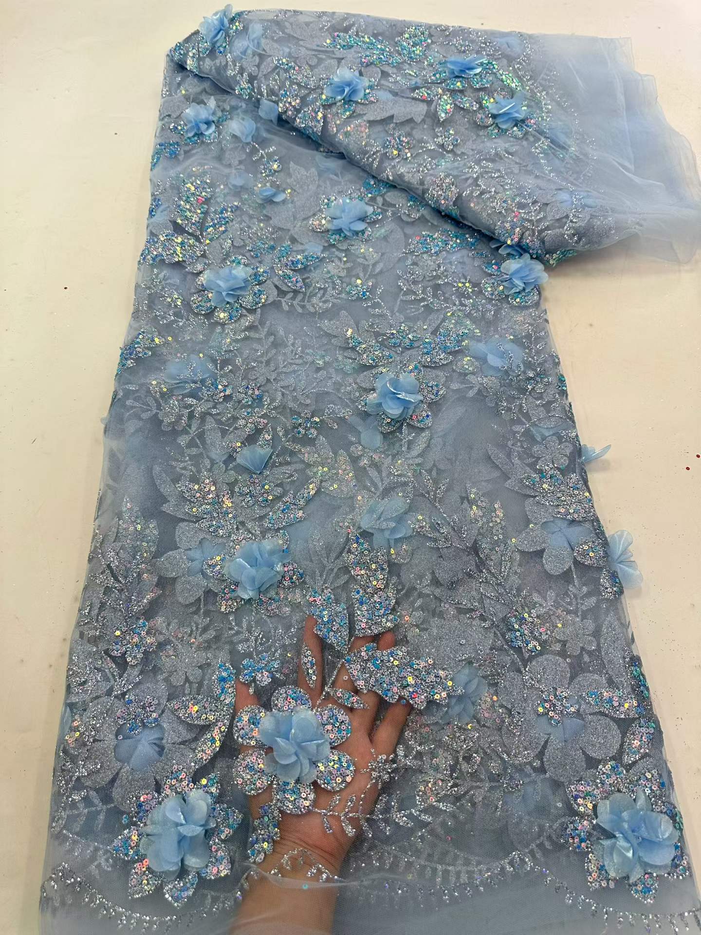 Kain Brokat Afrika Bordir Paye - Glitter Tablecloth ulasan dan harga
