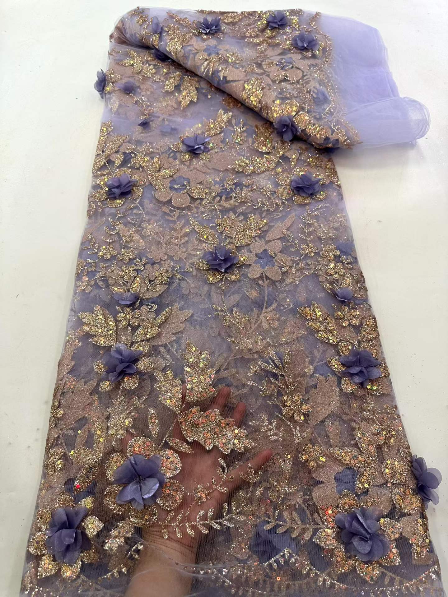 Kain Brokat Afrika Bordir Paye - Glitter Tablecloth ulasan dan harga