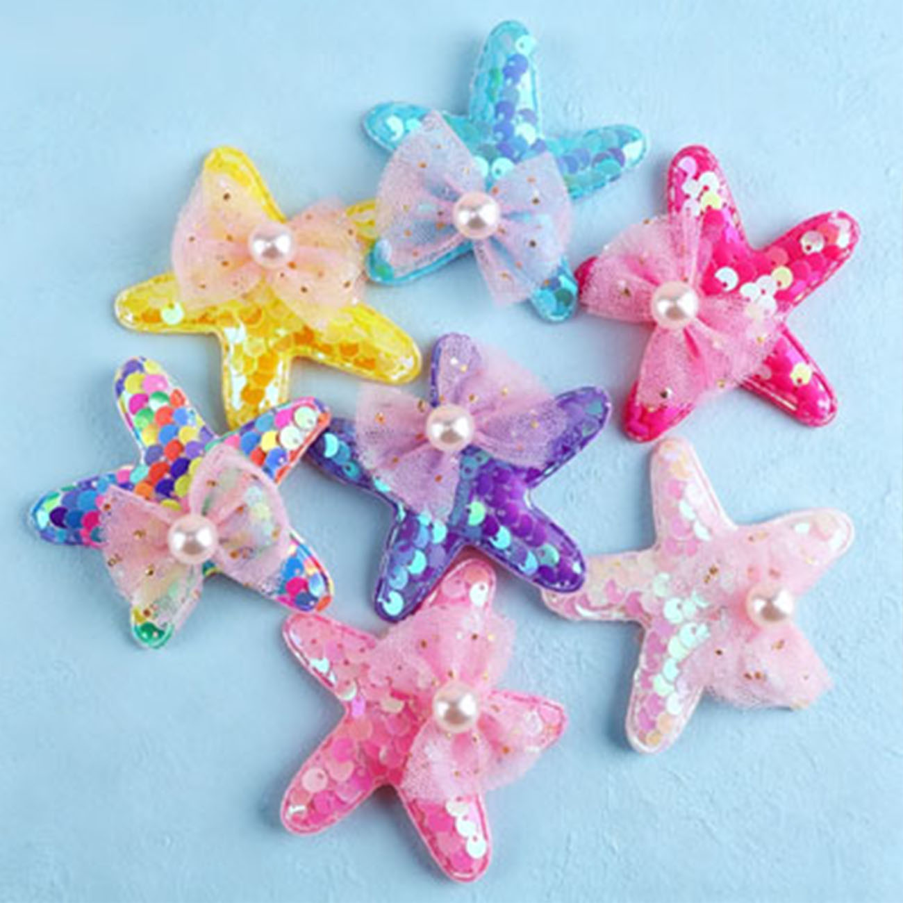 1/7 Buah Jepit Rambut Bintang  - Glitter Tablecloth ulasan dan harga