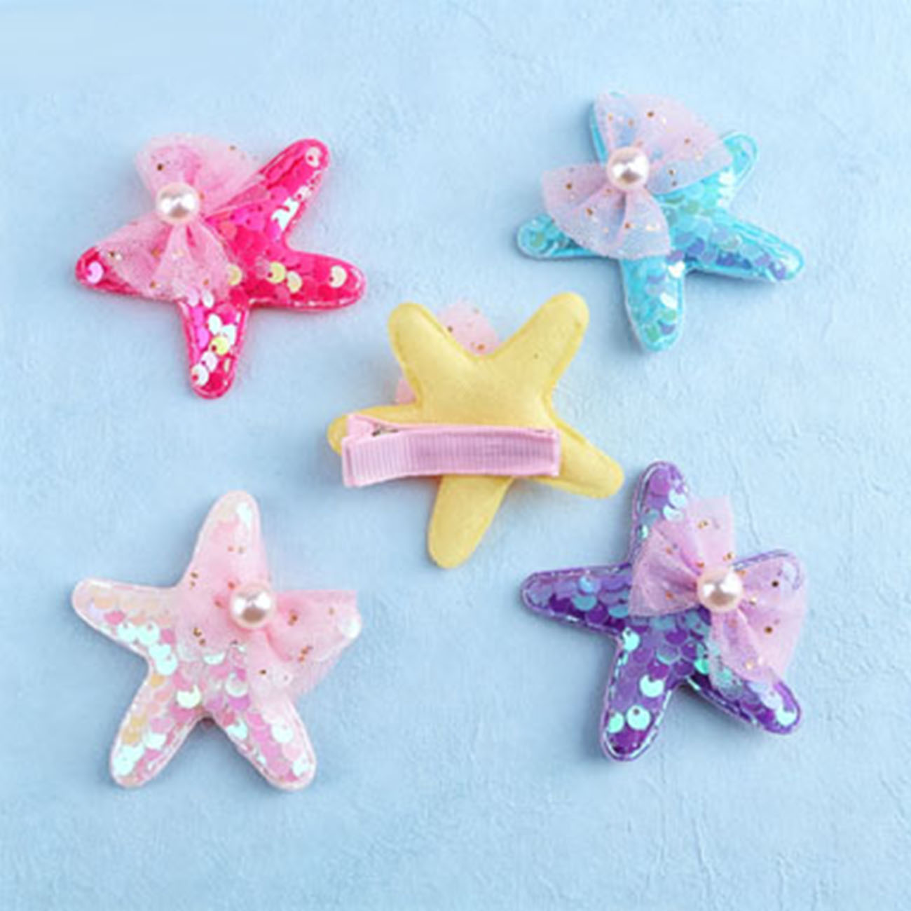 1/7 Buah Jepit Rambut Bintang  - Glitter Tablecloth ulasan dan harga
